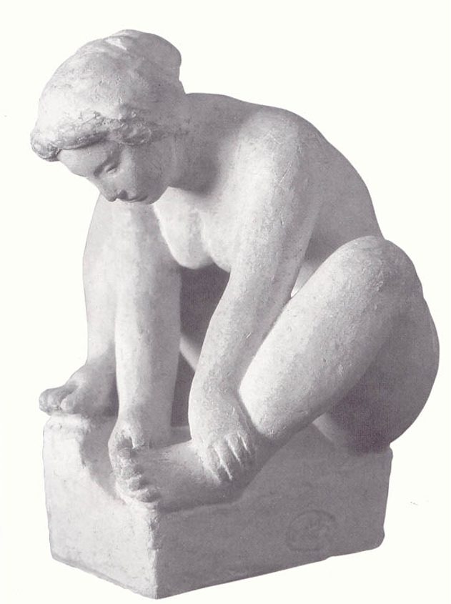 Aristide Maillol, "Femme se tenant le pied" ou "Femme à l'épine", terre cuite